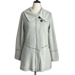 Prana Sephra Recycled Wool Blend Jacket Sweater Size L Beige Cream Pockets